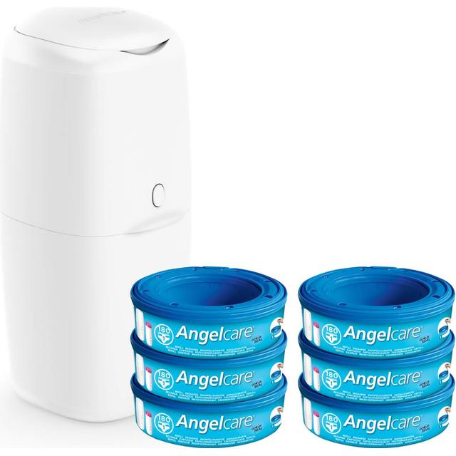 Angelcare-Nappy-Disposal-System-Value-Pack-with-6-Refill-Cassettes